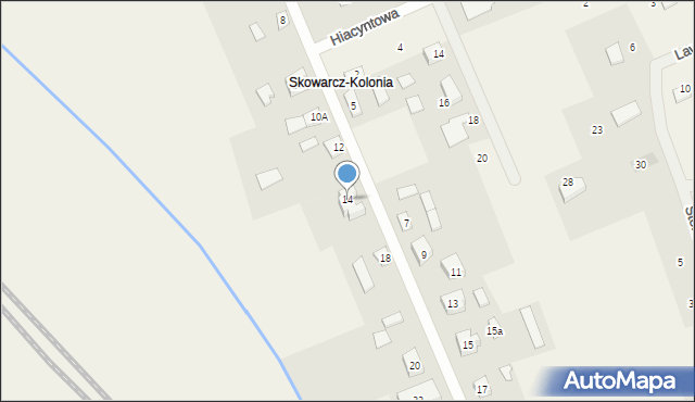 Skowarcz, Kwiatowa, 14, mapa Skowarcz