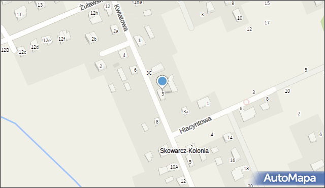 Skowarcz, Kwiatowa, 3, mapa Skowarcz