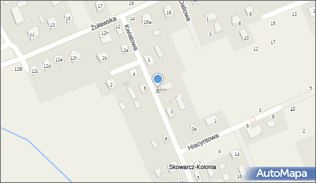 Skowarcz, Kwiatowa, 3C, mapa Skowarcz