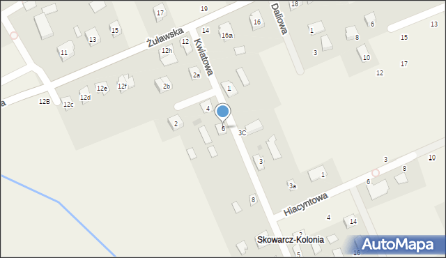 Skowarcz, Kwiatowa, 6, mapa Skowarcz