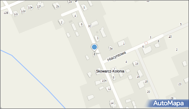 Skowarcz, Kwiatowa, 8, mapa Skowarcz