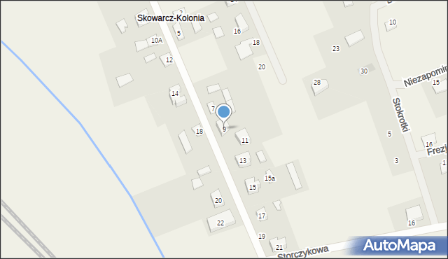 Skowarcz, Kwiatowa, 9, mapa Skowarcz