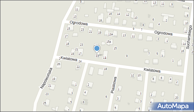 Sochocin, Kwiatowa, 13, mapa Sochocin