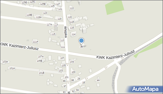 Sosnowiec, KWK Kazimierz-Juliusz, 35, mapa Sosnowca