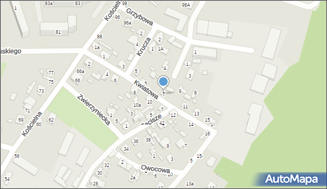 Starachowice, Kwiatowa, 7, mapa Starachowic