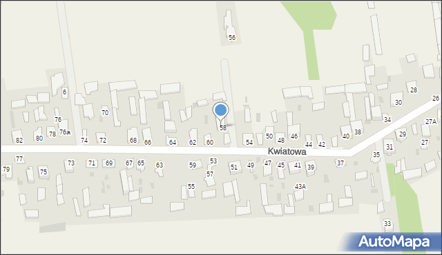 Stare Iganie, Kwiatowa, 58, mapa Stare Iganie