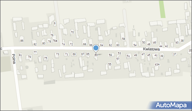 Stare Iganie, Kwiatowa, 63, mapa Stare Iganie