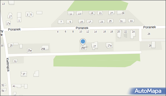 Stare Lipiny, Kwitnąca, 25D, mapa Stare Lipiny