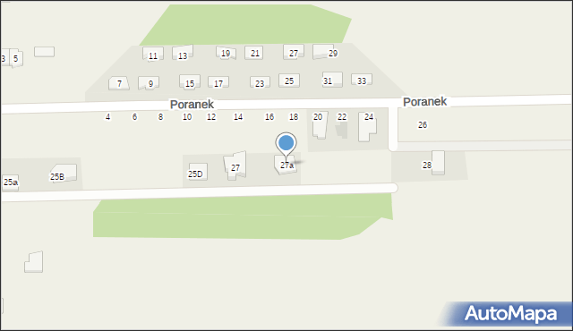 Stare Lipiny, Kwitnąca, 27a, mapa Stare Lipiny