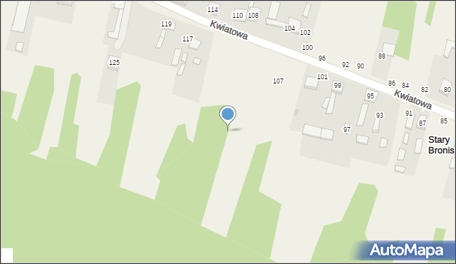 Stary Broniszew, Kwiatowa, 113, mapa Stary Broniszew