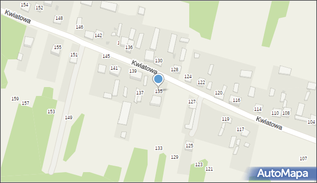 Stary Broniszew, Kwiatowa, 135, mapa Stary Broniszew