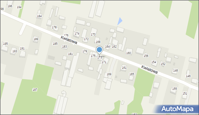 Stary Broniszew, Kwiatowa, 173, mapa Stary Broniszew