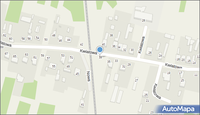 Stary Broniszew, Kwiatowa, 39, mapa Stary Broniszew