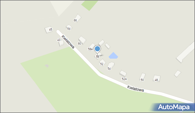 Stęszew, Kwiatowa, 58, mapa Stęszew