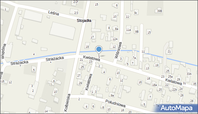 Stojadła, Kwiatowa, 1, mapa Stojadła