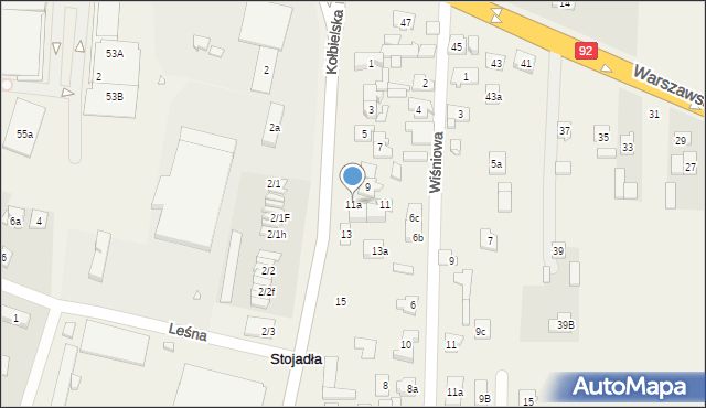 Stojadła, Kwiatowa, 11a, mapa Stojadła