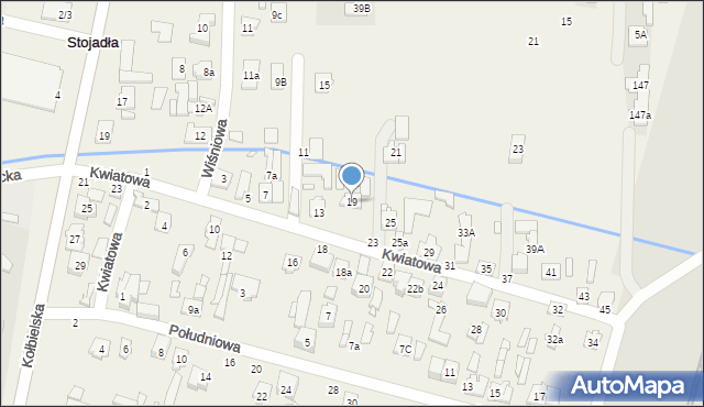 Stojadła, Kwiatowa, 19, mapa Stojadła