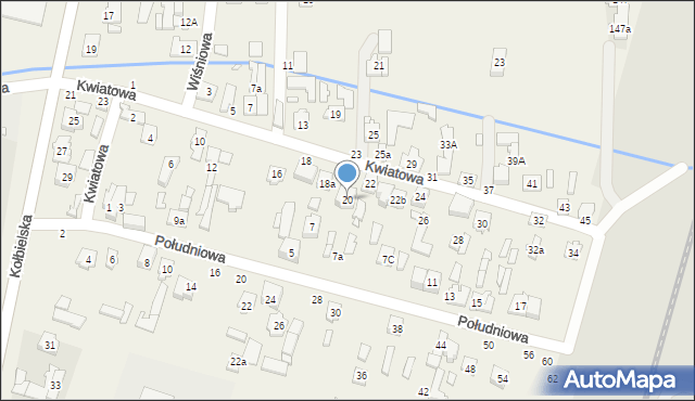 Stojadła, Kwiatowa, 20, mapa Stojadła