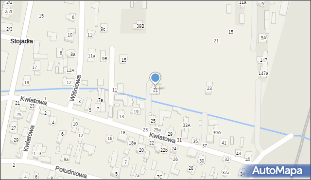 Stojadła, Kwiatowa, 21, mapa Stojadła