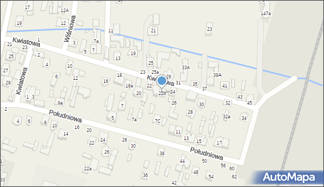 Stojadła, Kwiatowa, 22b, mapa Stojadła