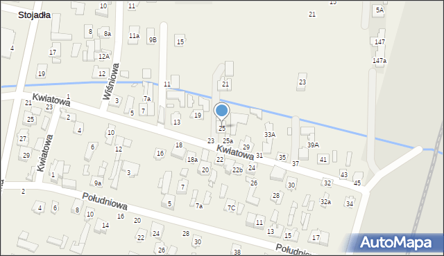 Stojadła, Kwiatowa, 25, mapa Stojadła