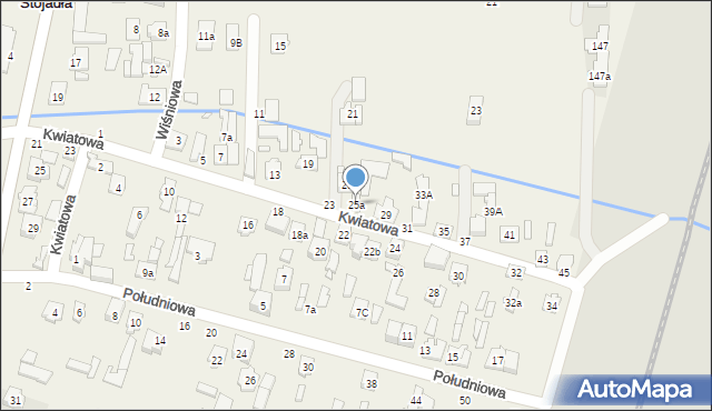 Stojadła, Kwiatowa, 25a, mapa Stojadła