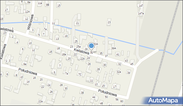 Stojadła, Kwiatowa, 31, mapa Stojadła