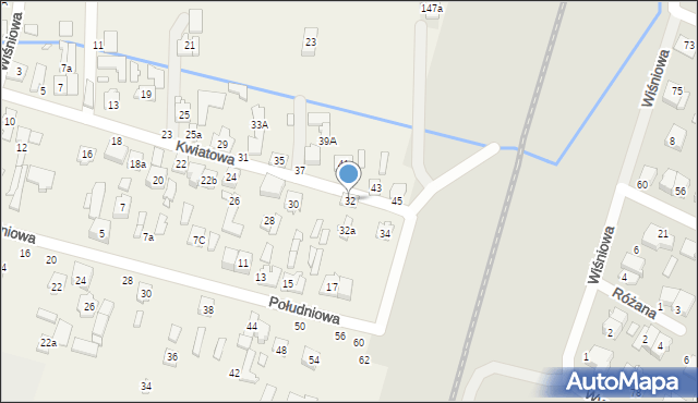 Stojadła, Kwiatowa, 32, mapa Stojadła