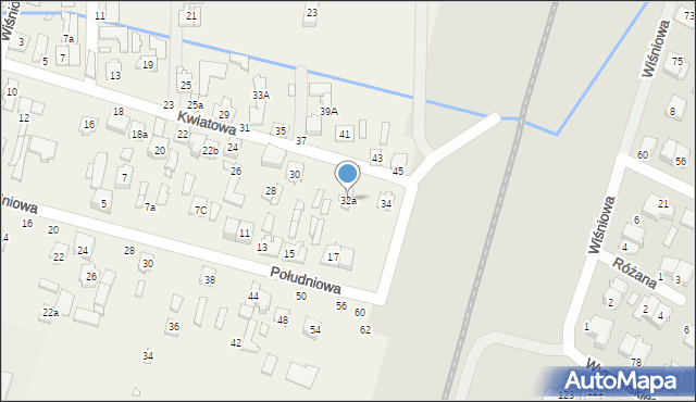 Stojadła, Kwiatowa, 32a, mapa Stojadła