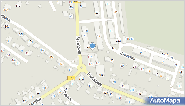 Sulechów, Kwiatowa, 7i, mapa Sulechów