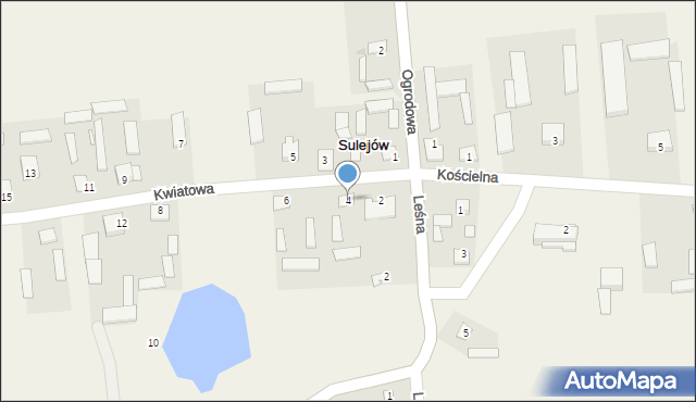 Sulejów, Kwiatowa, 4, mapa Sulejów