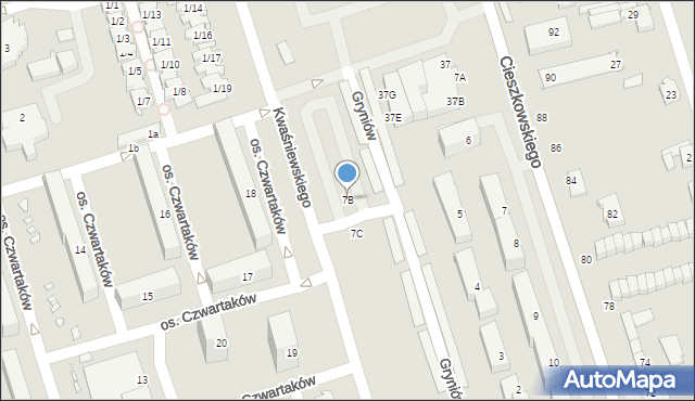 Swarzędz, Kwaśniewskiego Stanisława, 7B, mapa Swarzędz
