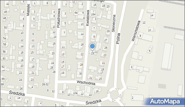 Swarzędz, Kwiatowa, 13, mapa Swarzędz