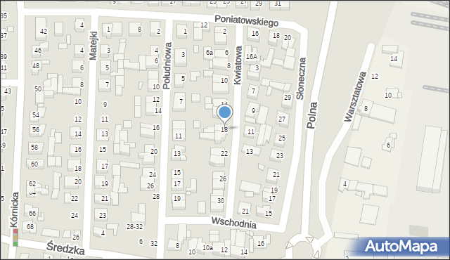 Swarzędz, Kwiatowa, 18, mapa Swarzędz