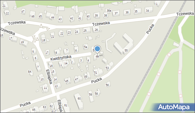 Szczecin, Kwidzyńska, 4a, mapa Szczecina