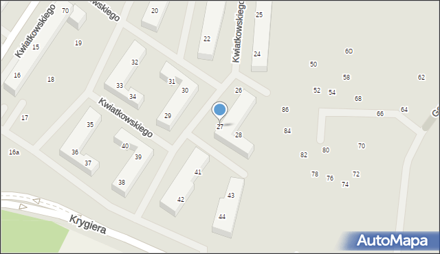 Szczecin, Kwiatkowskiego Eugeniusza, 27, mapa Szczecina