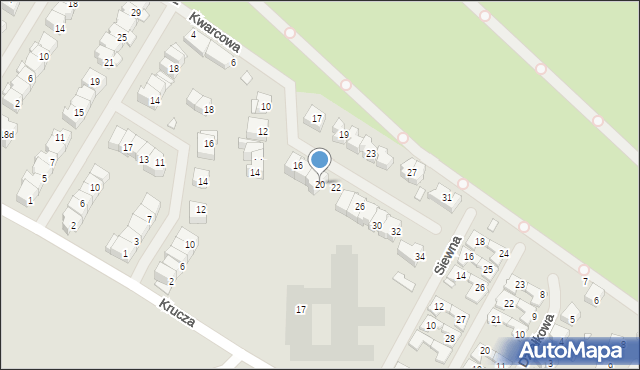 Szczecin, Kwarcowa, 20, mapa Szczecina