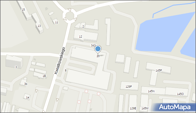 Tarnobrzeg, Kwiatkowskiego Eugeniusza, 10, mapa Tarnobrzegu