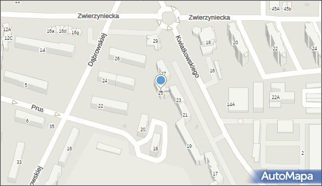 Tarnobrzeg, Kwiatkowskiego Eugeniusza, 25, mapa Tarnobrzegu