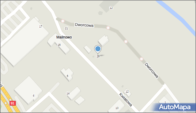 Tczew, Kwiatowa, 19, mapa Tczew