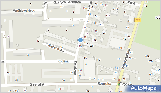 Tomaszów Mazowiecki, Kwiatowa, 10, mapa Tomaszów Mazowiecki