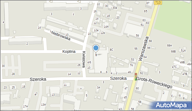 Tomaszów Mazowiecki, Kwiatowa, 8, mapa Tomaszów Mazowiecki