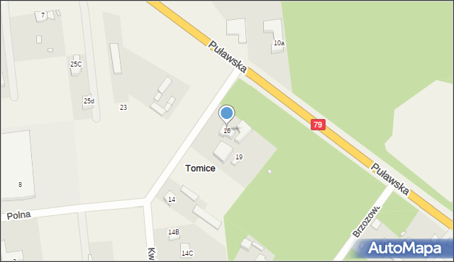 Tomice, Kwiatowa, 16, mapa Tomice