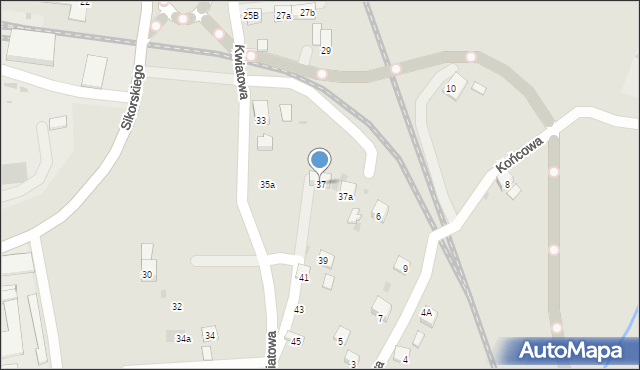 Trzebinia, Kwiatowa, 37, mapa Trzebinia