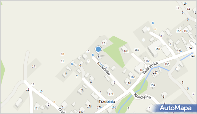 Trzebinia, Kwiecista, 6, mapa Trzebinia