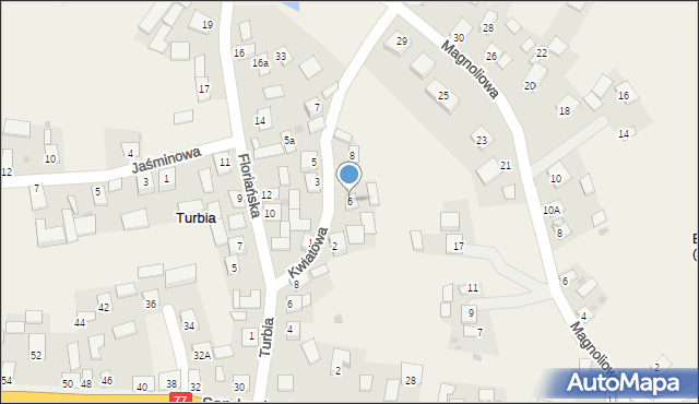 Turbia, Kwiatowa, 6, mapa Turbia