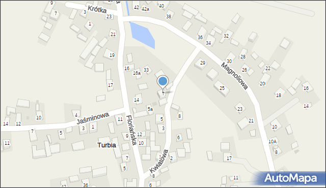 Turbia, Kwiatowa, 7, mapa Turbia