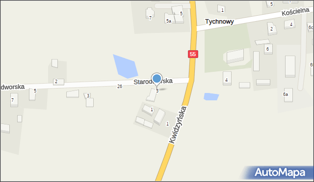 Tychnowy, Kwidzyńska, 3, mapa Tychnowy