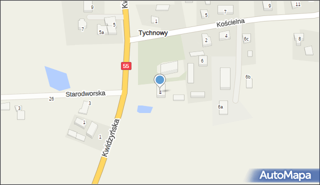 Tychnowy, Kwidzyńska, 4, mapa Tychnowy