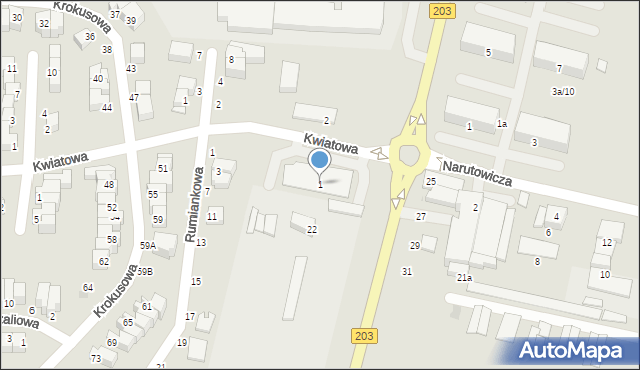 Ustka, Kwiatowa, 1, mapa Ustka